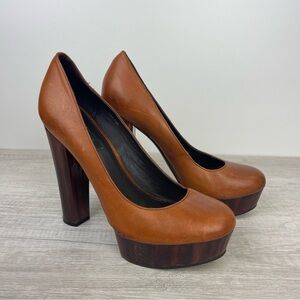 Rachel Zoe Brown Leather Platform Pump